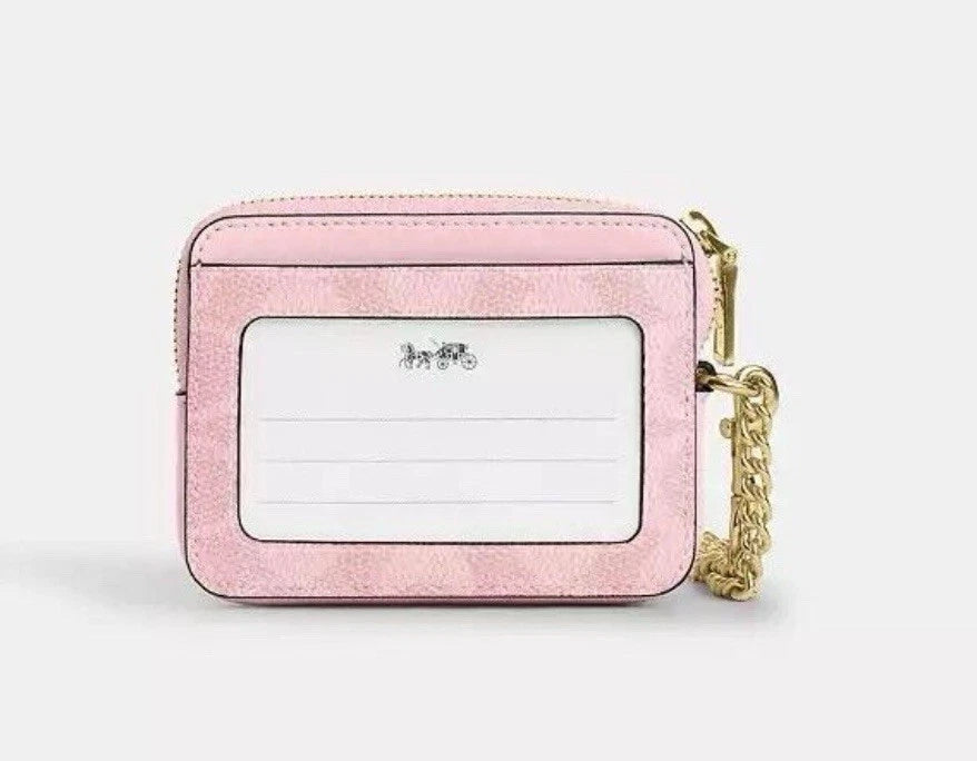 Coach Zip Card Case (Powder Pink)